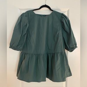 Eloquii Peplum Puff Sleeve Blouse